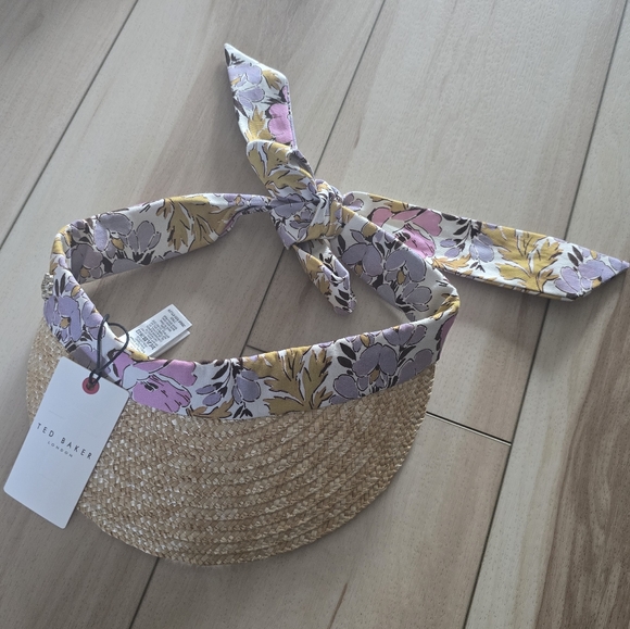 TED BAKER Kylow Printed Straw Visor in Pink main image 2